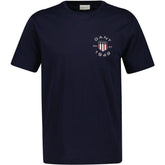 GANT Mens Short Sleeve Tshirt Grey Melange S Evening Blue M